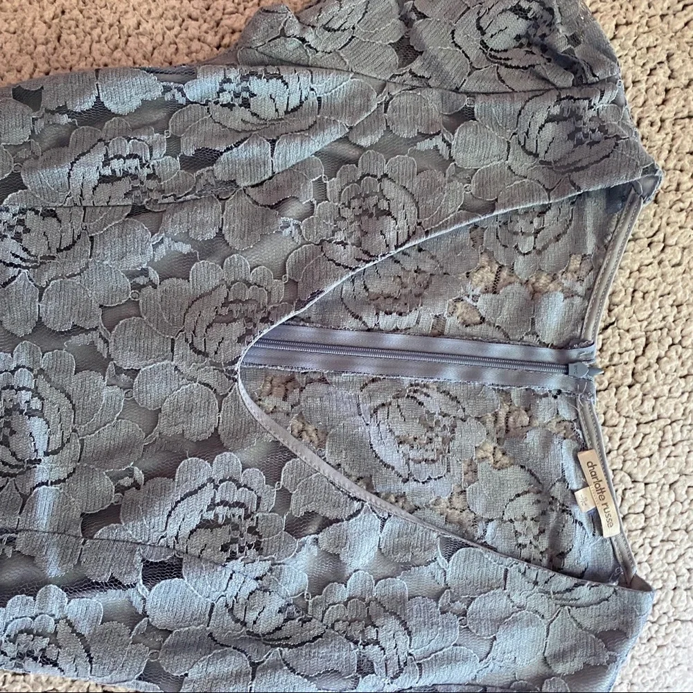 Charlotte Russe Light Blue Floral Lace Romper - Picture 4 of 4